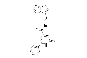 Image of 2-keto-6-phenyl-N-(2-thiazolo[2,3-e][1,2,4]triazol-6-ylethyl)-1H-pyrimidine-4-carboxamide