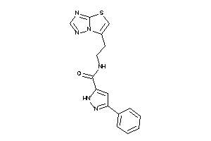 3-phenyl-N-(2-thiazolo[2,3-e][1,2,4]triazol-6-ylethyl)-1H-pyrazole-5-carboxamide