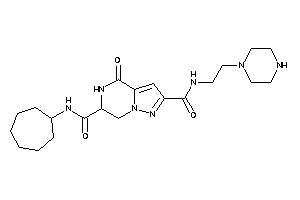 Image of N'-cycloheptyl-4-keto-N-(2-piperazinoethyl)-6,7-dihydro-5H-pyrazolo[1,5-a]pyrazine-2,6-dicarboxamide