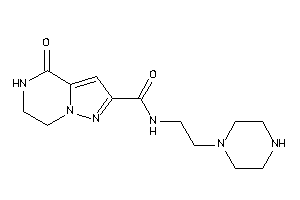 Image of 4-keto-N-(2-piperazinoethyl)-6,7-dihydro-5H-pyrazolo[1,5-a]pyrazine-2-carboxamide