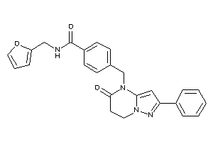 Image of N-(2-furfuryl)-4-[(5-keto-2-phenyl-6,7-dihydropyrazolo[1,5-a]pyrimidin-4-yl)methyl]benzamide