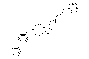 Image of 3-phenyl-N-[[7-(4-phenylbenzyl)-5,6,8,9-tetrahydro-[1,2,4]triazolo[3,4-g][1,4]diazepin-3-yl]methyl]propionamide