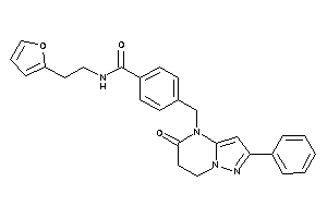 Image of N-[2-(2-furyl)ethyl]-4-[(5-keto-2-phenyl-6,7-dihydropyrazolo[1,5-a]pyrimidin-4-yl)methyl]benzamide