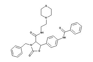 5-(4-benzamidophenyl)-3-benzyl-2-keto-N-(2-morpholinoethyl)oxazolidine-4-carboxamide