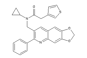 Image of N-cyclopropyl-N-[(6-phenyl-[1,3]dioxolo[4,5-g]quinolin-7-yl)methyl]-2-(3-thienyl)acetamide