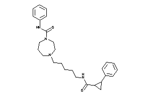 N-phenyl-4-[5-[(2-phenylcyclopropanecarbonyl)amino]pentyl]-1,4-diazepane-1-carboxamide