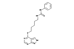 Image of 1-phenyl-3-[5-(2H-pyrazolo[3,4-d]pyrimidin-4-ylthio)pentyl]urea