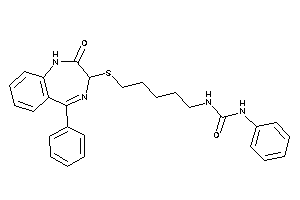 1-[5-[(2-keto-5-phenyl-1,3-dihydro-1,4-benzodiazepin-3-yl)thio]pentyl]-3-phenyl-urea