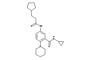 Image of 5-(3-cyclopentylpropanoylamino)-N-cyclopropyl-2-piperidino-benzamide
