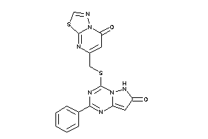7-[[(7-keto-2-phenyl-6H-pyrazolo[1,5-a][1,3,5]triazin-4-yl)thio]methyl]-[1,3,4]thiadiazolo[3,2-a]pyrimidin-5-one