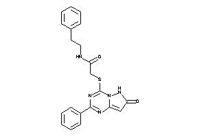 Image of 2-[(7-keto-2-phenyl-6H-pyrazolo[1,5-a][1,3,5]triazin-4-yl)thio]-N-phenethyl-acetamide