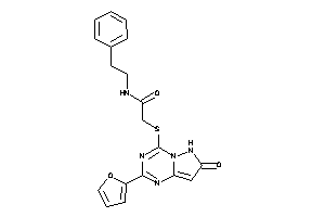 2-[[2-(2-furyl)-7-keto-6H-pyrazolo[1,5-a][1,3,5]triazin-4-yl]thio]-N-phenethyl-acetamide