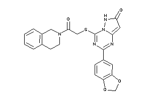 Image of 2-(1,3-benzodioxol-5-yl)-4-[[2-(3,4-dihydro-1H-isoquinolin-2-yl)-2-keto-ethyl]thio]-6H-pyrazolo[1,5-a][1,3,5]triazin-7-one