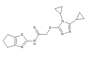 Image of 2-[(4,5-dicyclopropyl-1,2,4-triazol-3-yl)thio]-N-(5,6-dihydro-4H-cyclopenta[d]thiazol-2-yl)acetamide