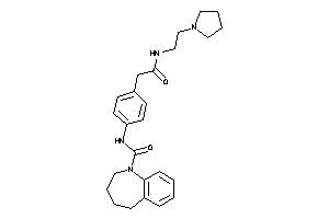 Image of N-[4-[2-keto-2-(2-pyrrolidinoethylamino)ethyl]phenyl]-2,3,4,5-tetrahydro-1-benzazepine-1-carboxamide
