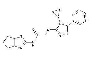 Image of 2-[[4-cyclopropyl-5-(3-pyridyl)-1,2,4-triazol-3-yl]thio]-N-(5,6-dihydro-4H-cyclopenta[d]thiazol-2-yl)acetamide