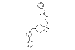 2-phenyl-N-[2-[7-[(2-phenylthiazol-5-yl)methyl]-5,6,8,9-tetrahydro-[1,2,4]triazolo[3,4-g][1,4]diazepin-3-yl]ethyl]acetamide