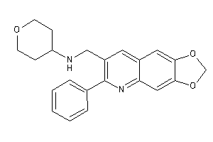 Image of (6-phenyl-[1,3]dioxolo[4,5-g]quinolin-7-yl)methyl-tetrahydropyran-4-yl-amine