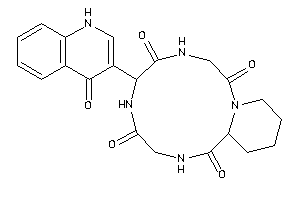 Image of 6-(4-keto-1H-quinolin-3-yl)-1,4,7,10-tetrazabicyclo[10.4.0]hexadecane-2,5,8,11-diquinone