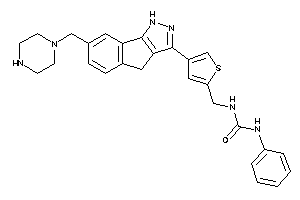Image of 1-phenyl-3-[[4-[7-(piperazinomethyl)-1,4-dihydroindeno[1,2-c]pyrazol-3-yl]-2-thienyl]methyl]urea