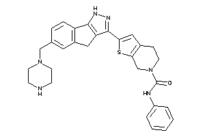 Image of N-phenyl-2-[6-(piperazinomethyl)-1,4-dihydroindeno[1,2-c]pyrazol-3-yl]-5,7-dihydro-4H-thieno[2,3-c]pyridine-6-carboxamide