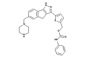 Image of N-phenylcarbamic Acid [5-[6-(piperazinomethyl)-1,4-dihydroindeno[1,2-c]pyrazol-3-yl]-2-thienyl]methyl Ester