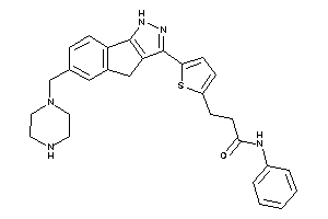 Image of N-phenyl-3-[5-[6-(piperazinomethyl)-1,4-dihydroindeno[1,2-c]pyrazol-3-yl]-2-thienyl]propionamide