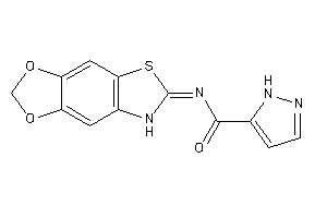 N-(7H-[1,3]dioxolo[4,5-f][1,3]benzothiazol-6-ylidene)-1H-pyrazole-5-carboxamide