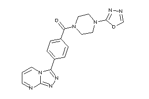 Image of [4-(1,3,4-oxadiazol-2-yl)piperazino]-[4-([1,2,4]triazolo[4,3-a]pyrimidin-3-yl)phenyl]methanone