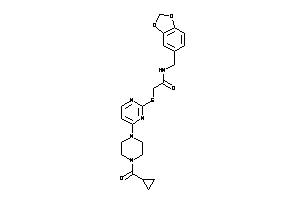 2-[[4-[4-(cyclopropanecarbonyl)piperazino]pyrimidin-2-yl]thio]-N-piperonyl-acetamide