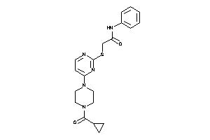 Image of 2-[[4-[4-(cyclopropanecarbonyl)piperazino]pyrimidin-2-yl]thio]-N-phenyl-acetamide