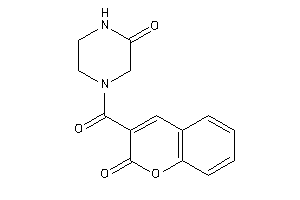 4-(2-ketochromene-3-carbonyl)piperazin-2-one