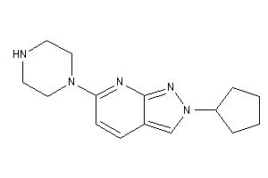 Image of 2-cyclopentyl-6-piperazino-pyrazolo[3,4-b]pyridine