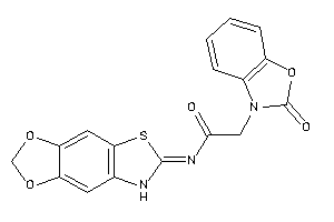 Image of N-(7H-[1,3]dioxolo[4,5-f][1,3]benzothiazol-6-ylidene)-2-(2-keto-1,3-benzoxazol-3-yl)acetamide