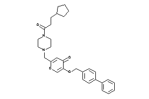 2-[[4-(3-cyclopentylpropanoyl)piperazino]methyl]-5-(4-phenylbenzyl)oxy-pyran-4-one