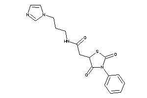 2-(2,4-diketo-3-phenyl-thiazolidin-5-yl)-N-(3-imidazol-1-ylpropyl)acetamide