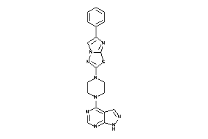 Image of 6-phenyl-2-[4-(1H-pyrazolo[3,4-d]pyrimidin-4-yl)piperazino]imidazo[2,1-b][1,3,4]thiadiazole