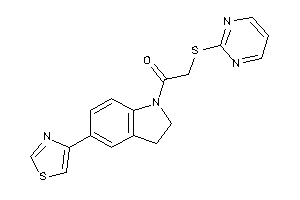 2-(2-pyrimidylthio)-1-(5-thiazol-4-ylindolin-1-yl)ethanone