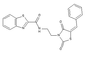 N-[2-(5-benzal-2,4-diketo-thiazolidin-3-yl)ethyl]-1,3-benzothiazole-2-carboxamide