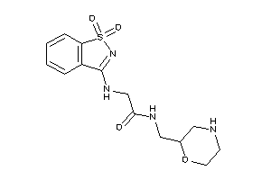 2-[(1,1-diketo-1,2-benzothiazol-3-yl)amino]-N-(morpholin-2-ylmethyl)acetamide