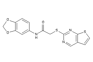 N-(1,3-benzodioxol-5-yl)-2-(thieno[2,3-d]pyrimidin-2-ylthio)acetamide