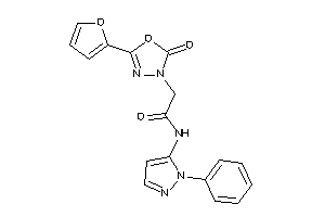 2-[5-(2-furyl)-2-keto-1,3,4-oxadiazol-3-yl]-N-(2-phenylpyrazol-3-yl)acetamide