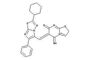 6-[(2-cyclohexyl-6-phenyl-imidazo[2,1-b][1,3,4]thiadiazol-5-yl)methylene]-5-imino-2H-thiazolo[3,2-a]pyrimidin-4-ium-7-one
