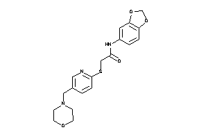 N-(1,3-benzodioxol-5-yl)-2-[[5-(morpholinomethyl)-2-pyridyl]thio]acetamide