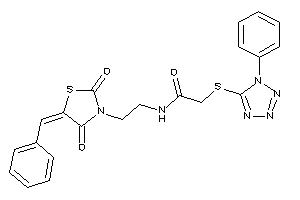 N-[2-(5-benzal-2,4-diketo-thiazolidin-3-yl)ethyl]-2-[(1-phenyltetrazol-5-yl)thio]acetamide