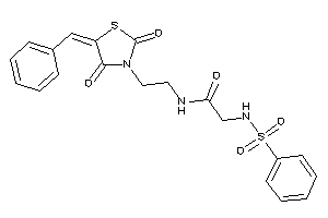 N-[2-(5-benzal-2,4-diketo-thiazolidin-3-yl)ethyl]-2-(benzenesulfonamido)acetamide