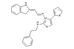 [3-(2-indolin-2-ylideneethylideneamino)-4-(2-thienyl)thiazol-3-ium-2-yl]-phenethyl-amine