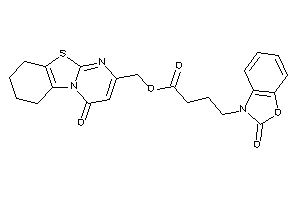 4-(2-keto-1,3-benzoxazol-3-yl)butyric Acid (4-keto-6,7,8,9-tetrahydropyrimido[2,1-b][1,3]benzothiazol-2-yl)methyl Ester
