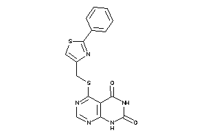 4-[(2-phenylthiazol-4-yl)methylthio]-8H-pyrimido[4,5-d]pyrimidine-5,7-quinone