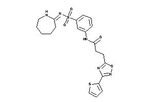 Image of N-[3-(azepan-2-ylideneamino)sulfonylphenyl]-3-[3-(2-thienyl)-1,2,4-oxadiazol-5-yl]propionamide